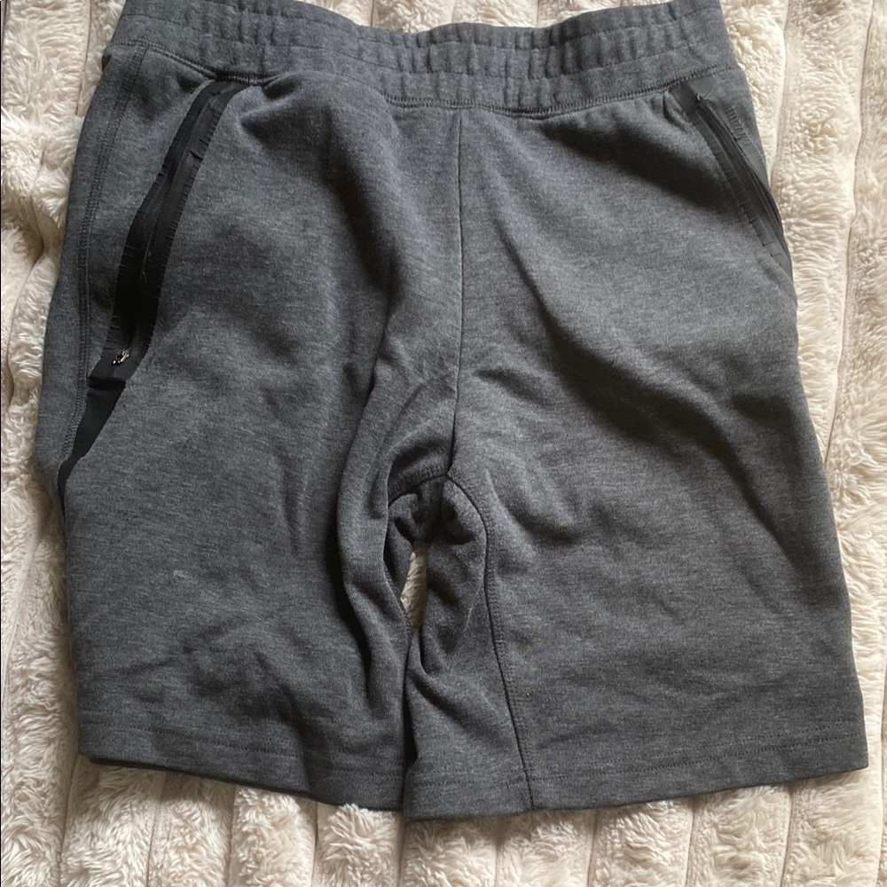 Gray Athletic Shorts with Black Accents